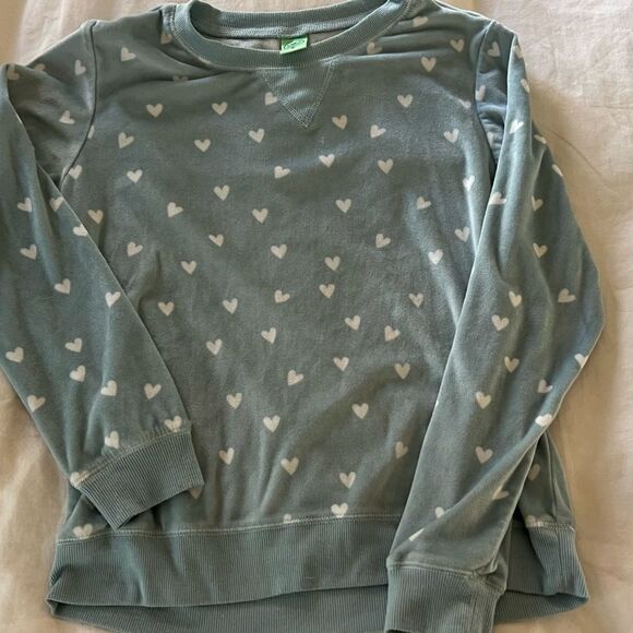 Blue Heart Patterned Sweatshirt - Picture 1 of 5